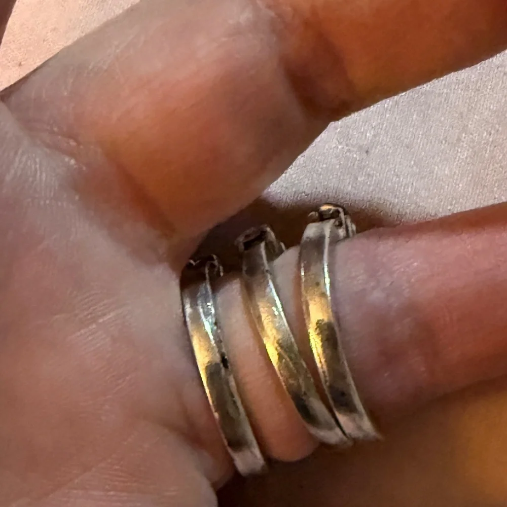 Silver and Blue Set of 3 Rings